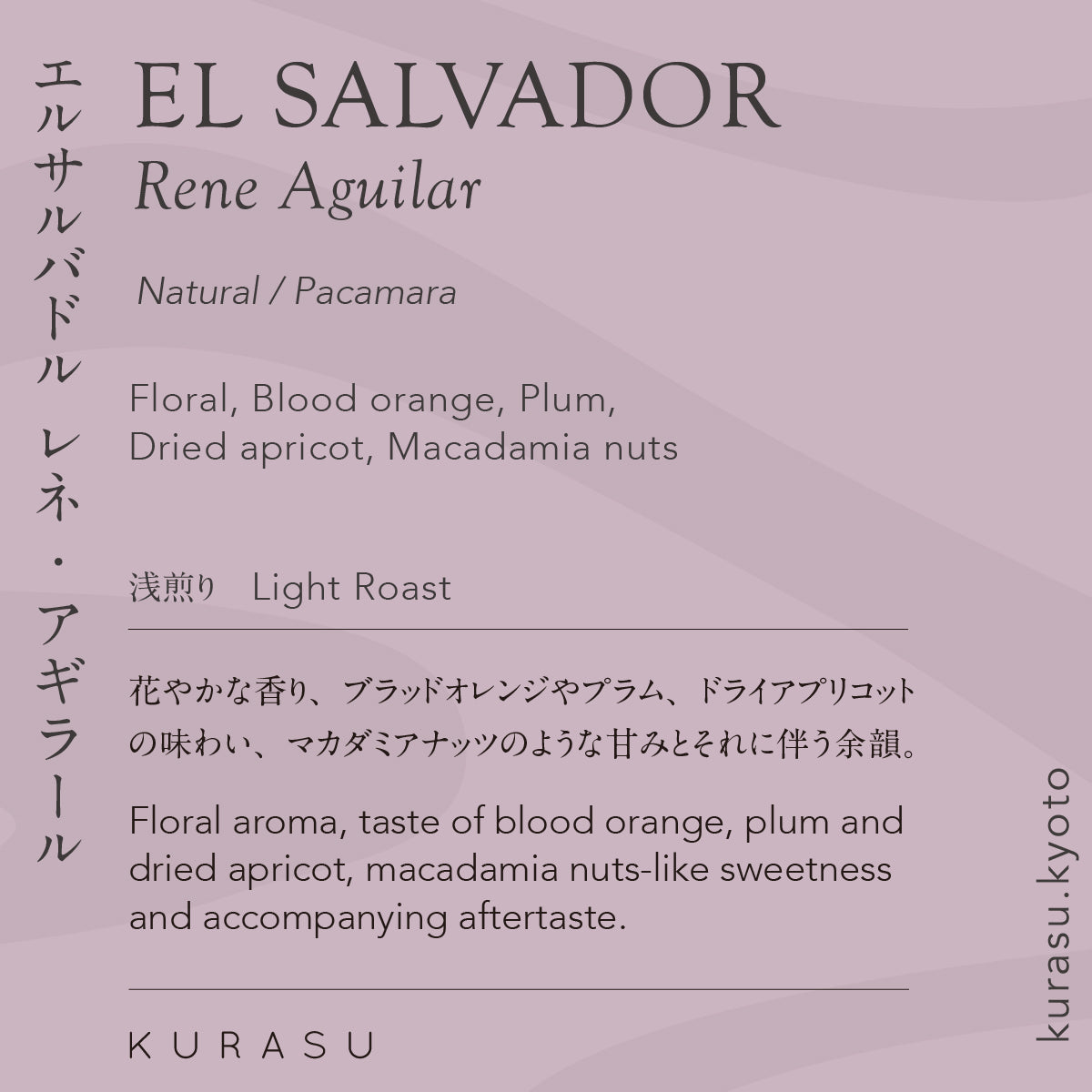 El Salvador Rene Aguilar Pacamara Natural [Light roast]