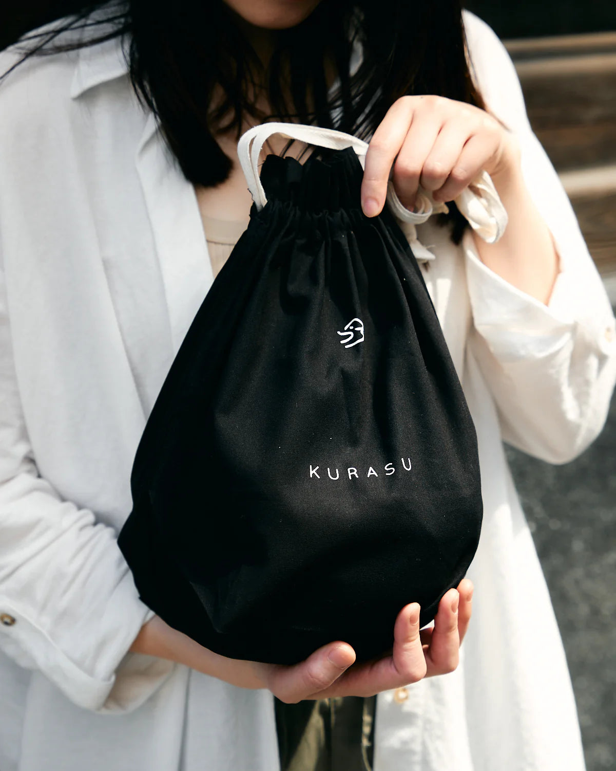 Kurasu Original Design &quot;Kinchaku&quot; Drawstring Pouch